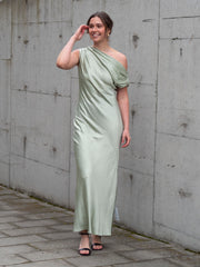 Vanessa Satin Maxi Dress Mint