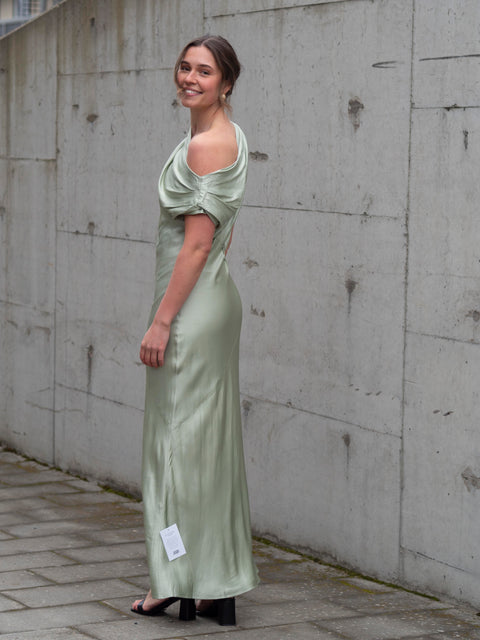 Vanessa Satin Maxi Dress Mint