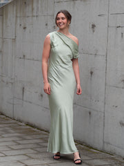 Vanessa Satin Maxi Dress Mint