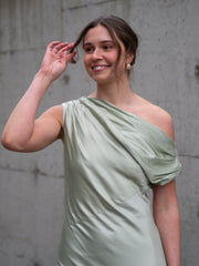 Vanessa Satin Maxi Dress Mint