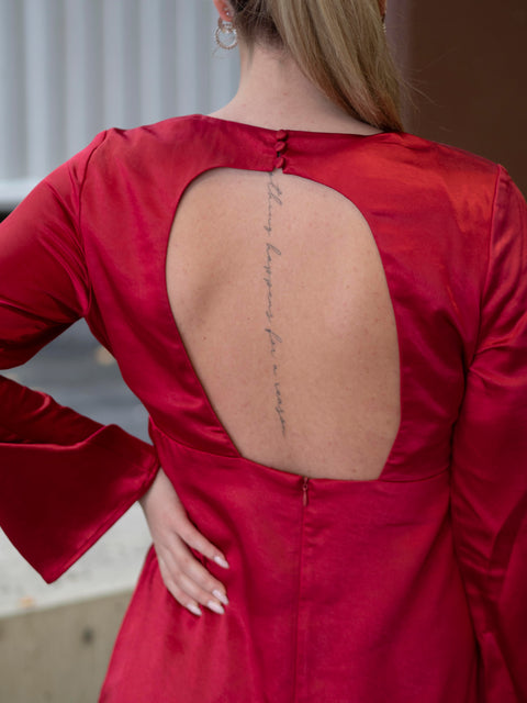 Vima open back dress Rød