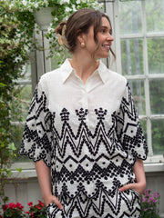 Embroidery Shirt Sort/Hvit