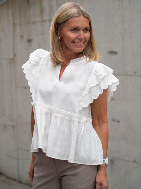 Terra Frill Topp Hvit