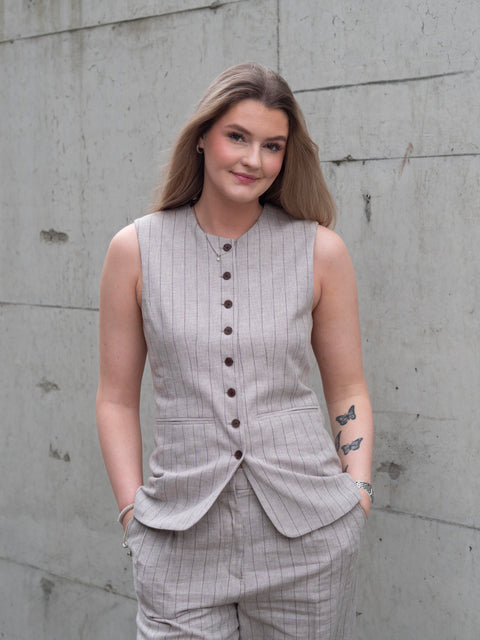 Vilka Sun Long Vest Beige