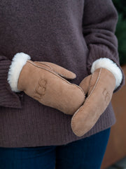 W sheepskin emb Mit Camel