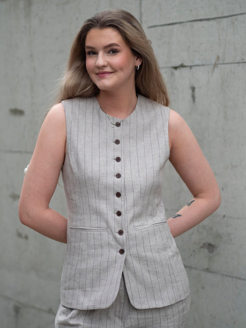 Vilka Sun Long Vest Beige