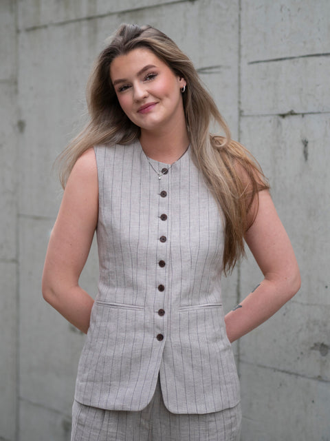 Vilka Sun Long Vest Beige