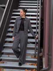 Camilla Wide Pant Lys Grå Melert