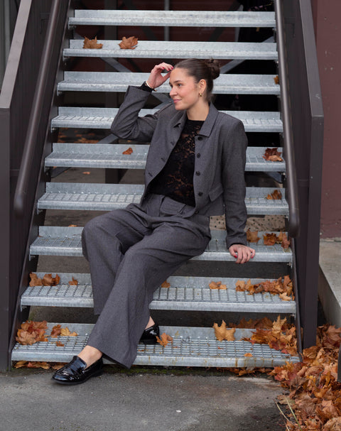 Camilla Short Blazer Lys Grå Melert