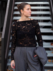 Dania Lace Boatnec Sort
