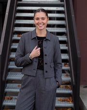 Camilla Short Blazer Lys Grå Melert