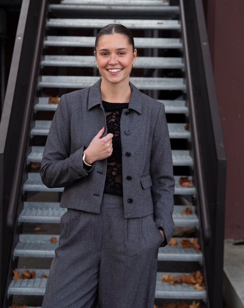 Camilla Short Blazer Lys Grå Melert