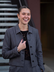 Camilla Short Blazer Lys Grå Melert