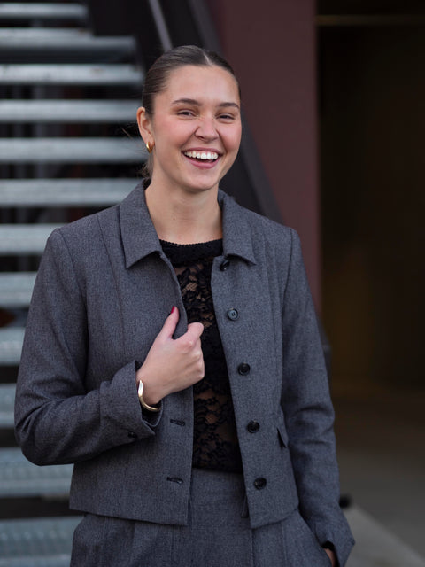 Camilla Short Blazer Lys Grå Melert