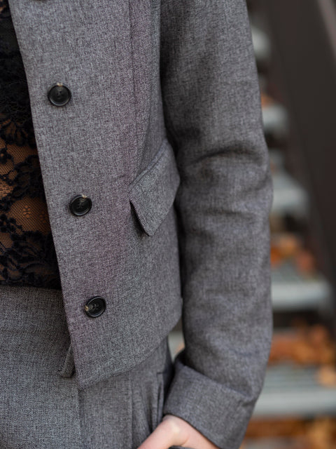 Camilla Short Blazer Lys Grå Melert