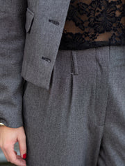 Camilla Wide Pant Lys Grå Melert