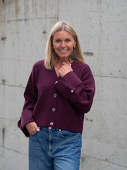 Atari Rib cardigan Burgunder