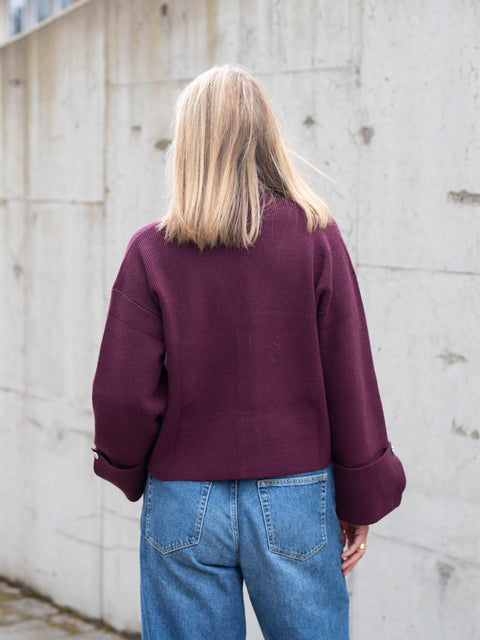 Atari Rib cardigan Burgunder
