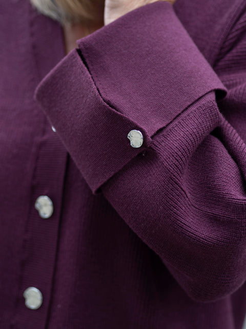 Atari Rib cardigan Burgunder