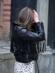 Freya Leather Jacket Sort