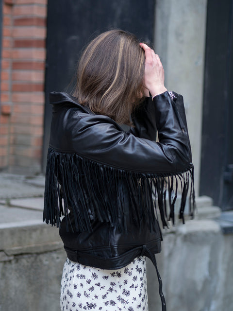 Freya Leather Jacket Sort