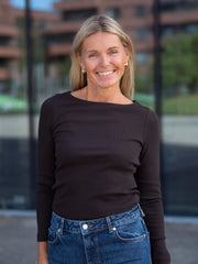 Petronella Rib Boatneck Mørkebrun