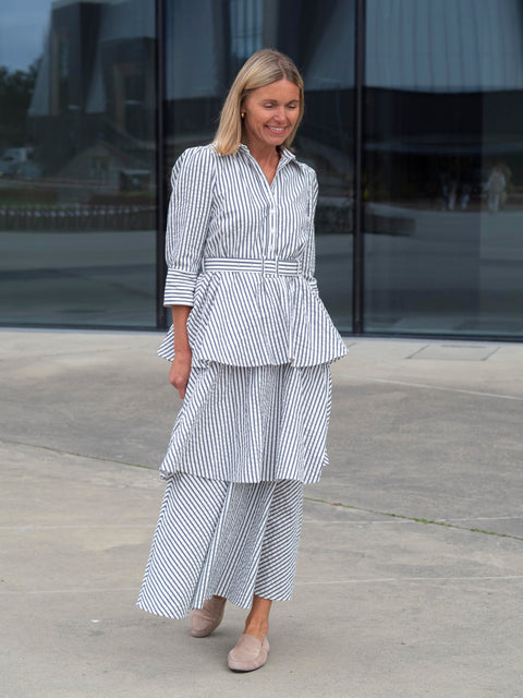 Seersucker Shirt Dress Striper