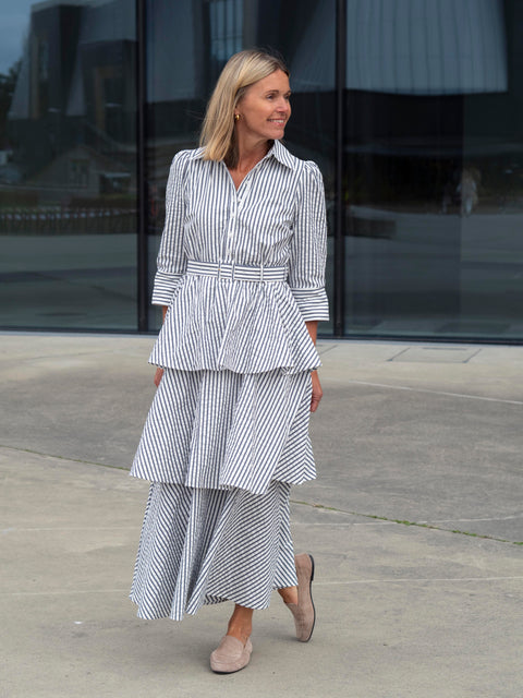 Seersucker Shirt Dress Striper