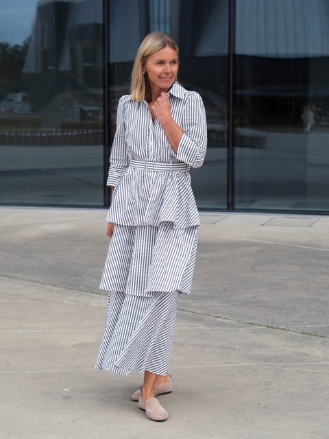 Seersucker Shirt Dress Striper