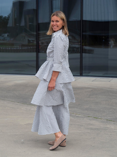 Seersucker Shirt Dress Striper