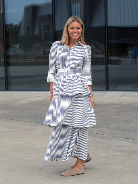 Seersucker Shirt Dress Striper