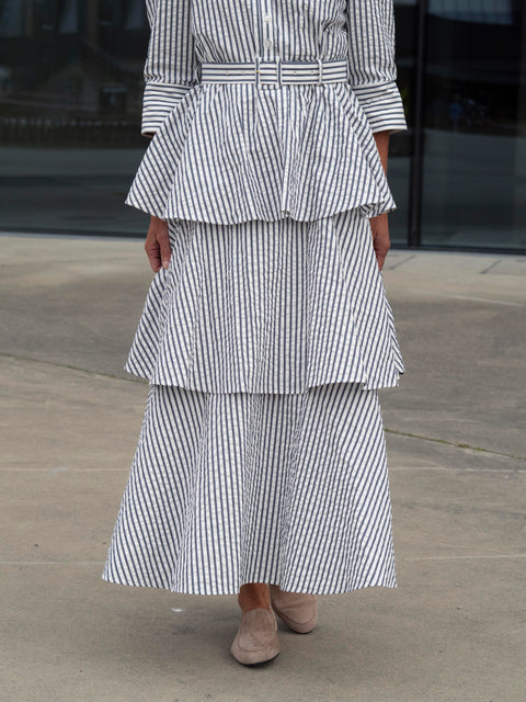 Seersucker Shirt Dress Striper