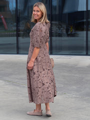 Agatha Fitted Dress Lysebrun