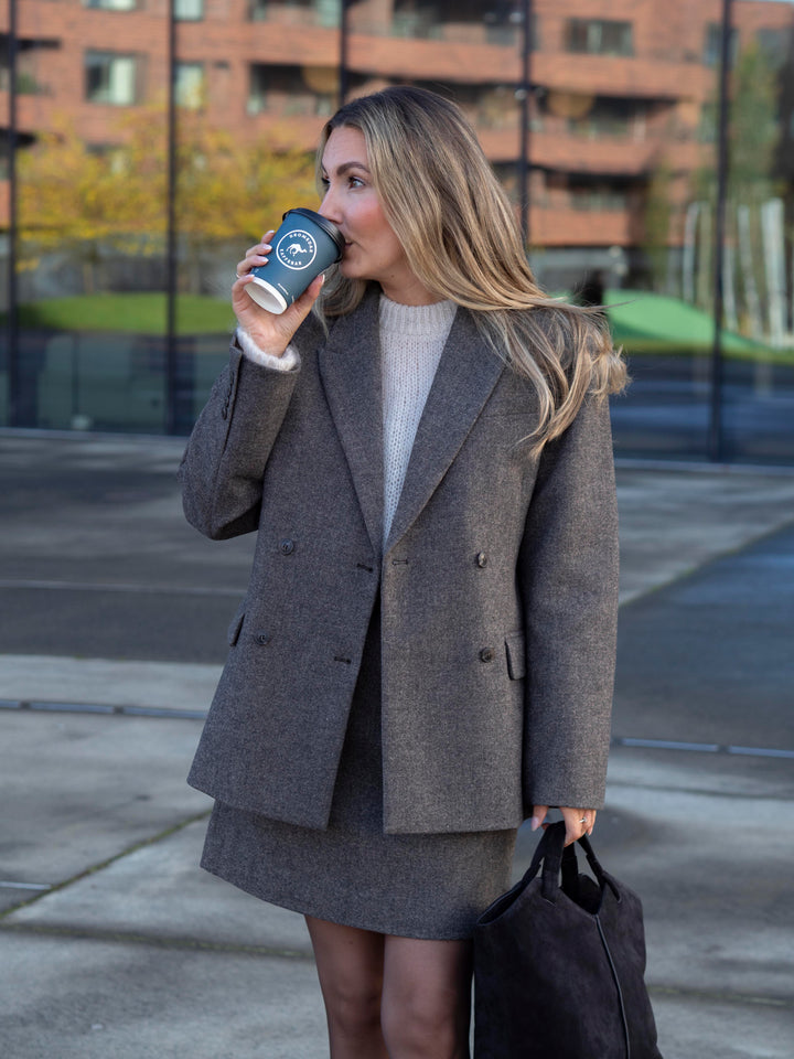 Reeda Wool Blazer Brunmerlert
