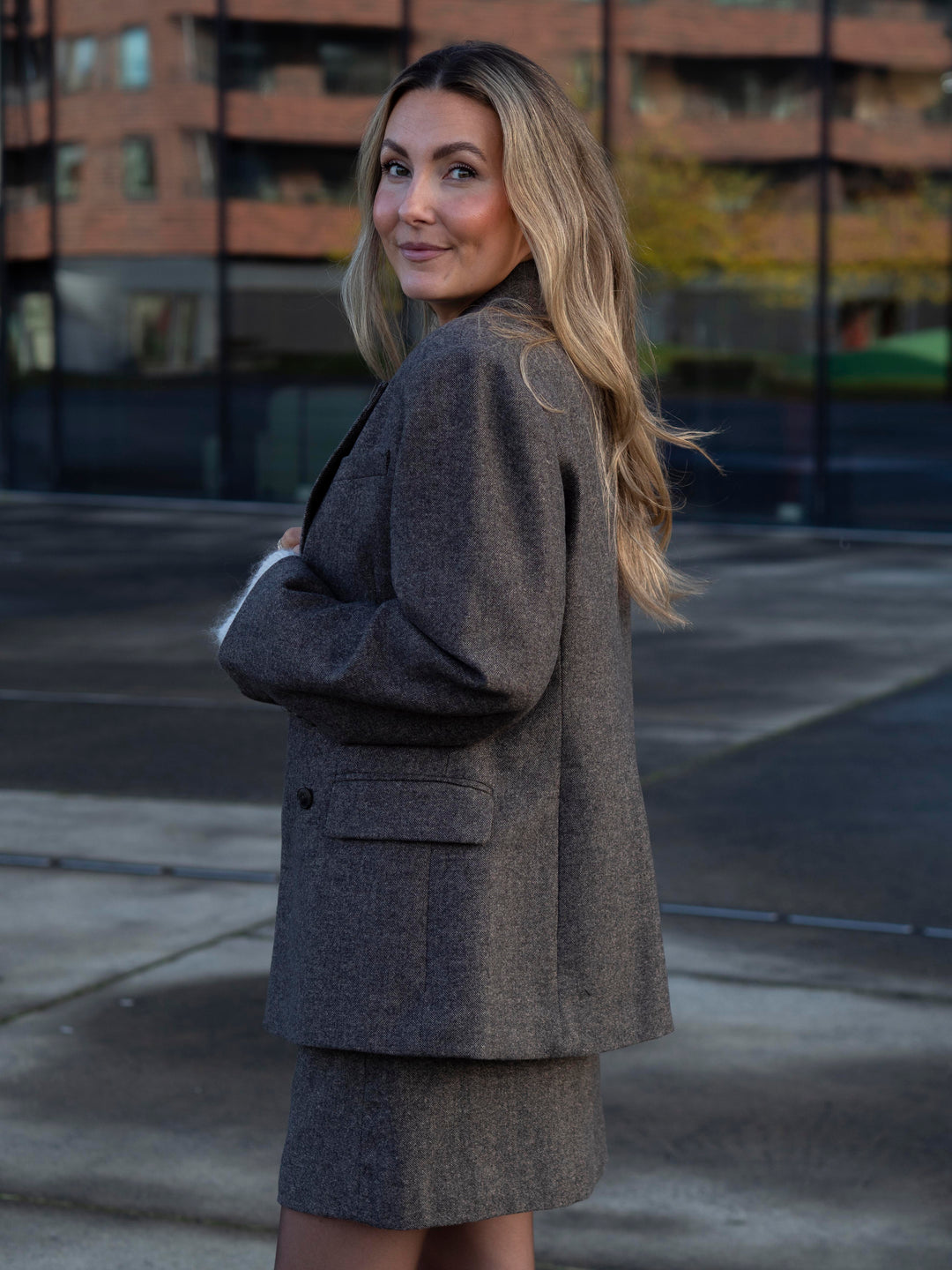 Reeda Wool Blazer Brunmerlert