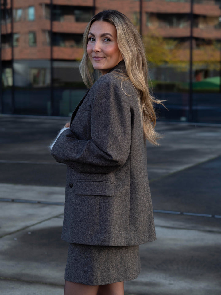 Reeda Wool Blazer Brunmerlert