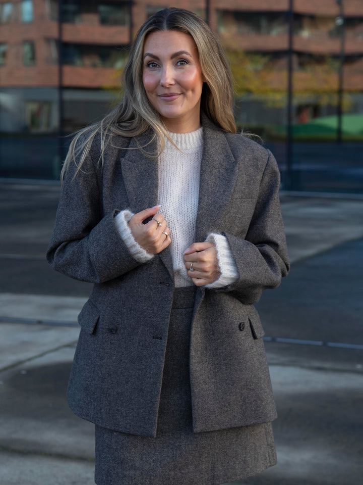 Reeda Wool Blazer Brunmerlert
