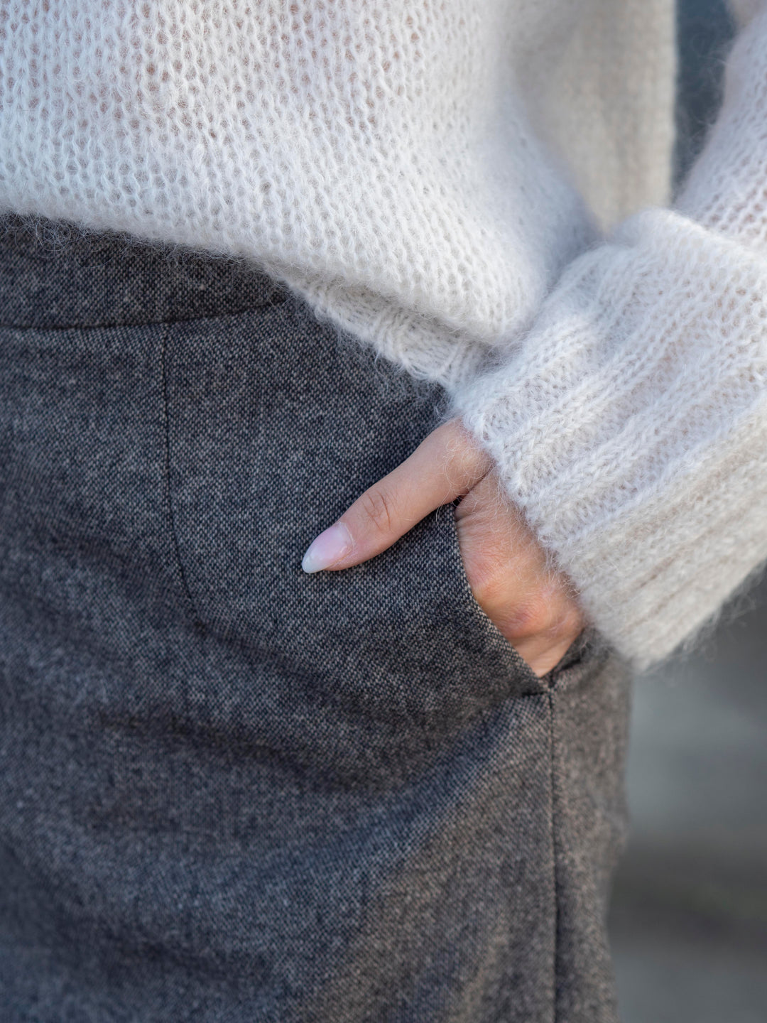 Reeda Wool Skirt Brunmerlert
