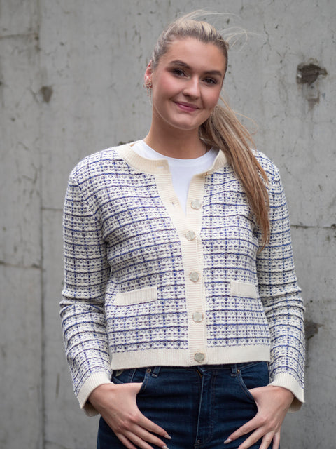 Livia Short knit cardigan Beige