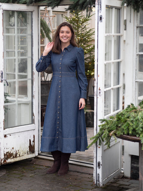 Denim Maxi Dress Blå