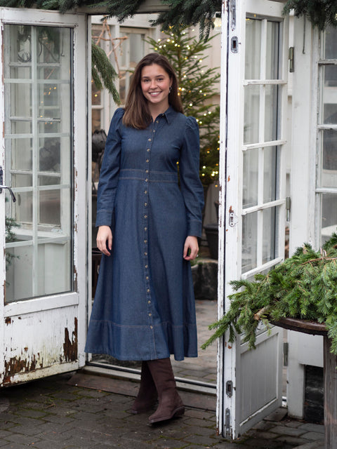 Denim Maxi Dress Blå