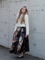 Taffeta Maxi Skirt Sort