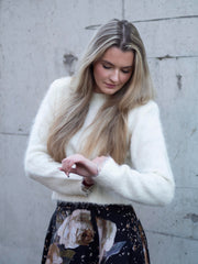 Hairy Knit Fitted Off-White