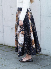 Taffeta Maxi Skirt Sort