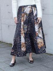 Taffeta Maxi Skirt Sort