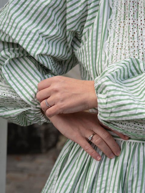 Seersucker Mini  Dress Lysegrønn