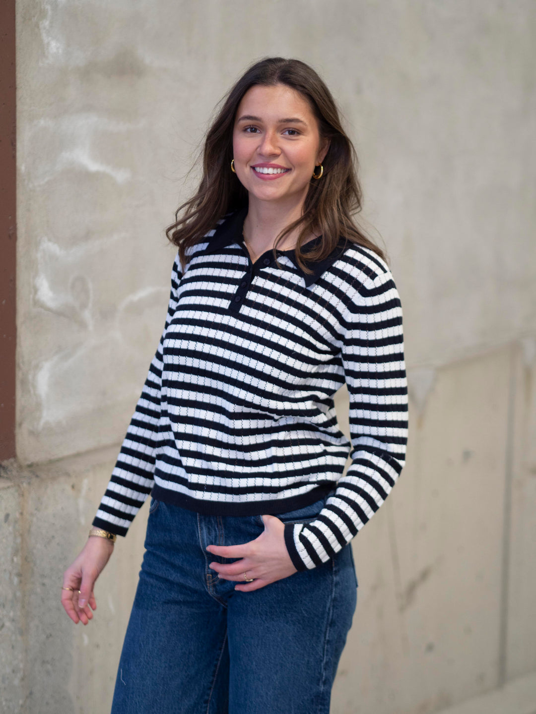 Zaria Pullover Hvit/Blå