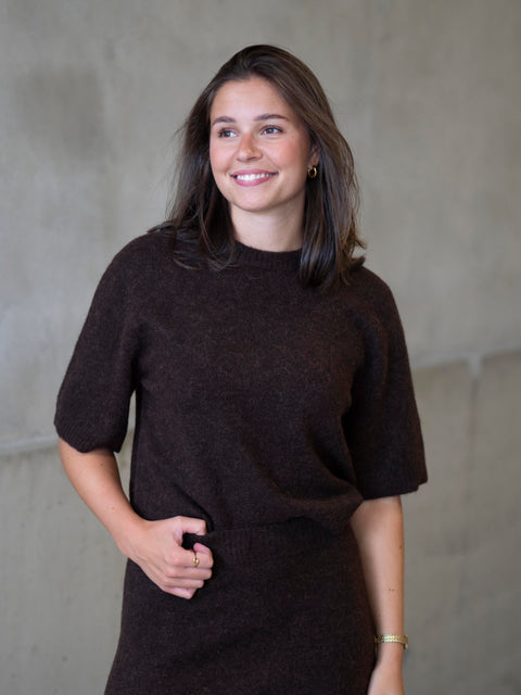 Madina Short Sleeve Knit Brun