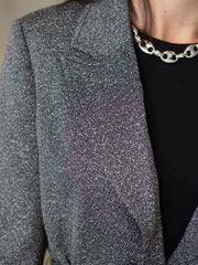 Minka Belted blazer Sort/Hvit