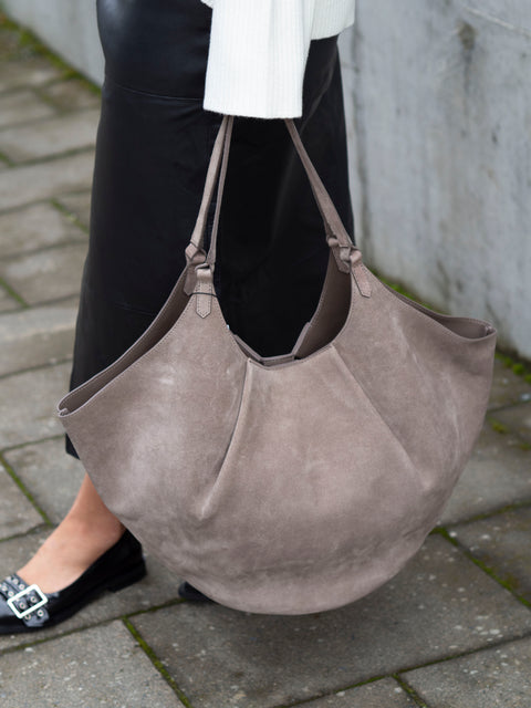 Milan Suede Tote bag Taupe